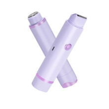 2 in 1 DualHead Bikini Trimmer and Electric Shaver for Women, USBC Fast Charging, IPX7 Waterproof, Pain Whole Body Hair Removal (Purple Blue)