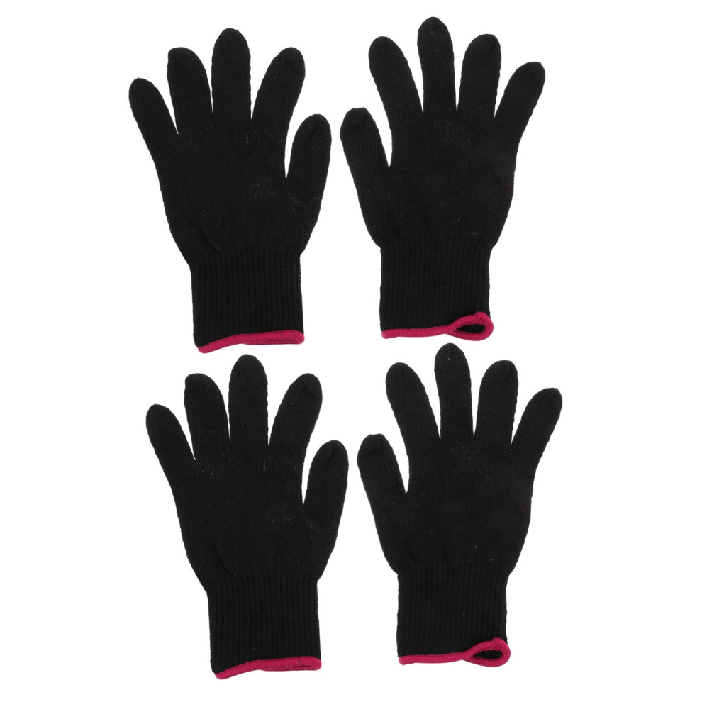 Heat Resistant Gloves with NonSlip Silicone Bumps for Hair Styling and Curling Iron Protection