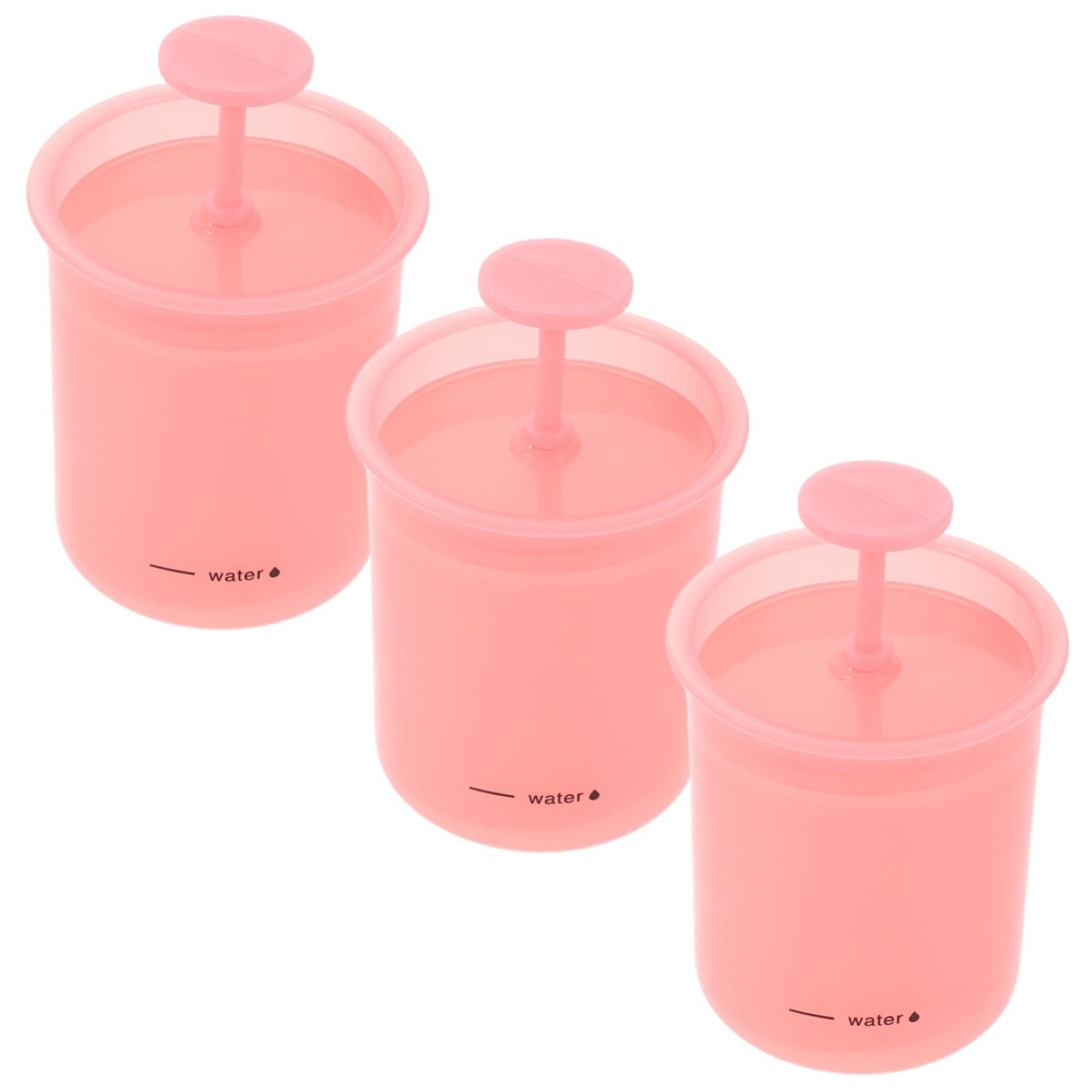 Pink 3Pcs Facial Foam Maker With Quick Dense Foam For Deep Pore Cleansing Handheld Foaming Bottle