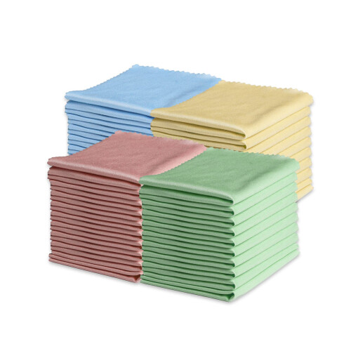 200 Pack Microfiber Cleaning Cloths for Glasses and Screens, Scratch, PocketSized, Mixed Colors