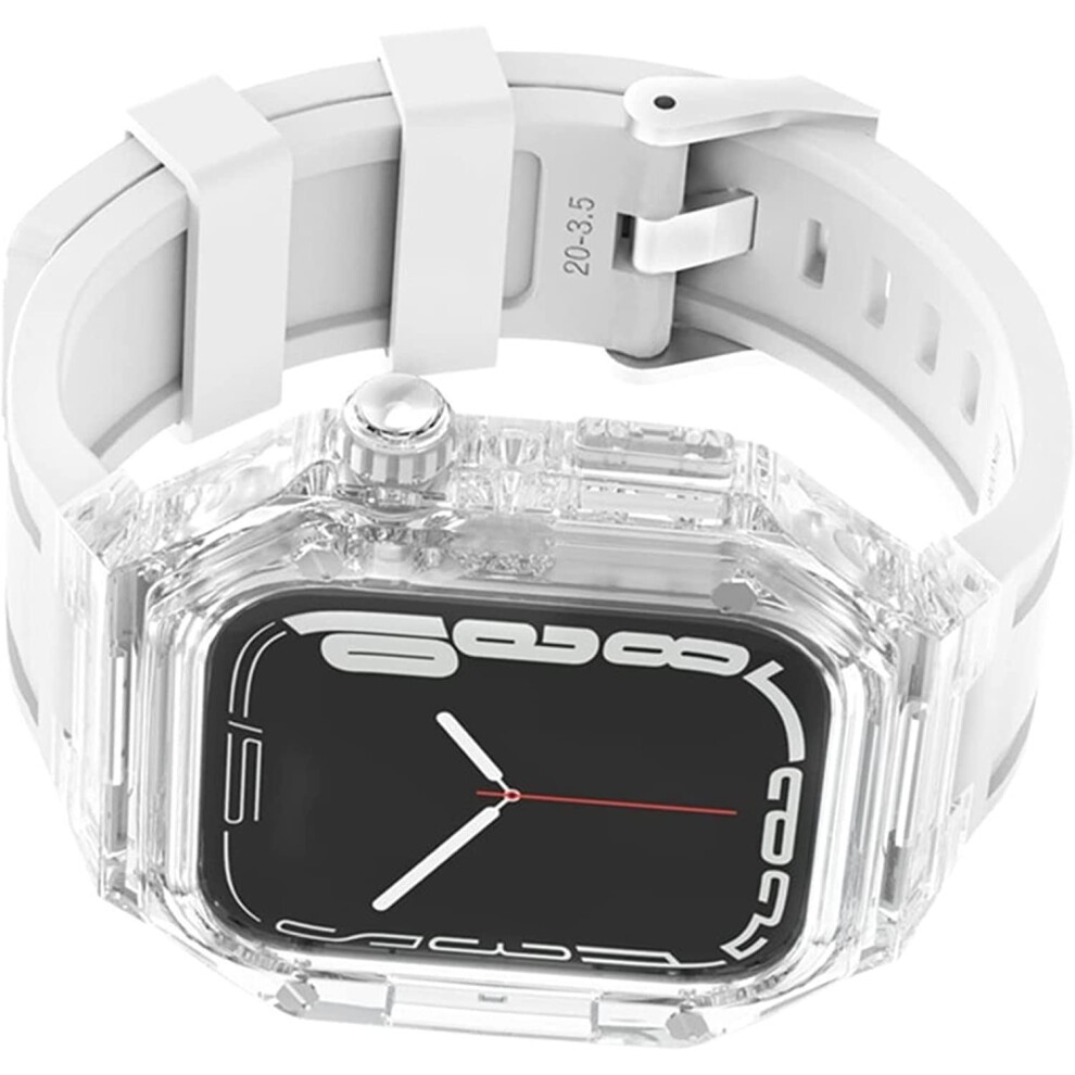 Case And Fluororubber Band, Transparent Protective Mod Kit For Apple Watch Series 8 40Mm 9070919872471