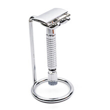 Safety Razor Stand with Shaving Brush Holder, Heavy Duty Metal Rack for Air Drying and Extend Brush Life
