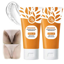 Orange Body Scrub Exfoliating Gel with Deep Hydration for All Skin Types Face and Body 2PCS 1.76oz