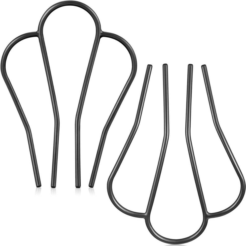 Unisex Black Alloy Hair Side Combs For Women, French Braided Hair Forks For Updos And Secure Hold