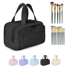 Large Capacity Waterproof Travel Toiletry Bag with Wide Opening and Wet Dry Separation – Black
