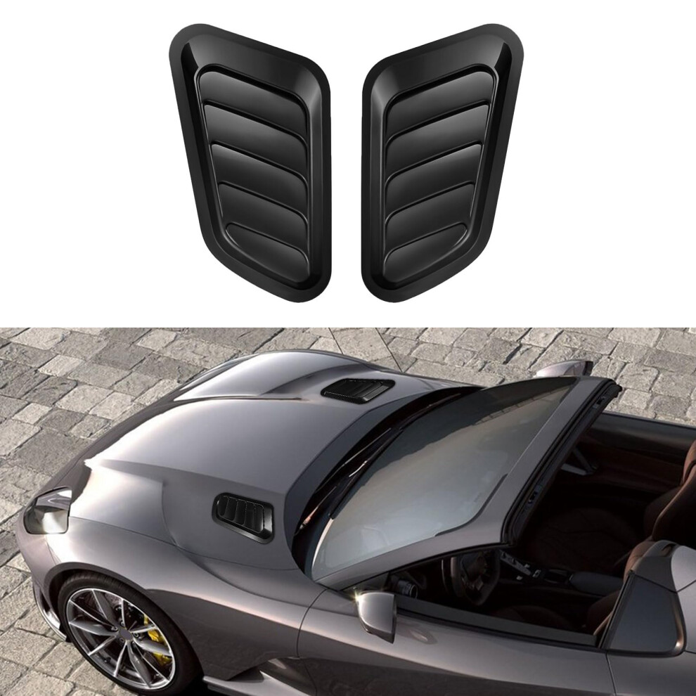 2Pcs Car Hood Vents Universal Hood Scoop Abs Engine Bonnet Air Intake Cover With Louver Design 9053599042815