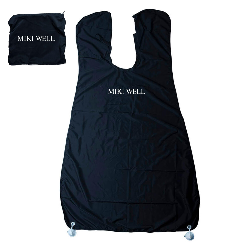 Beard Apron for Men Shaving with Hair Catcher, NonStick Trimming Cape, Adjustable Neckline, Black