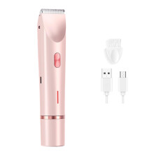 2 in 1 Electric Shaver for Women with Painless Ceramic Blades, IPX7 Waterproof USB Rechargeable Razor, Pink
