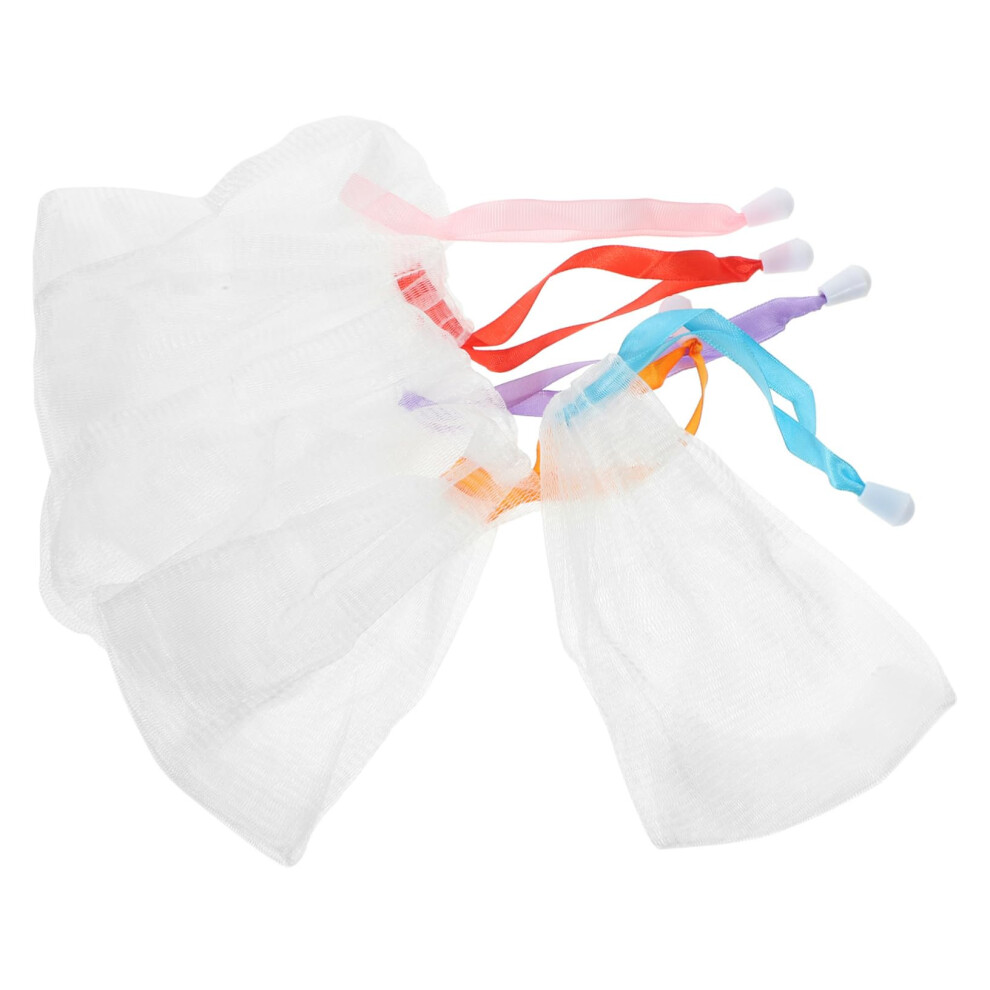 10Pcs Exfoliating Soap Mesh Bag Set for Shower and Facial Cleansing with Rich Foam and Hang Dry