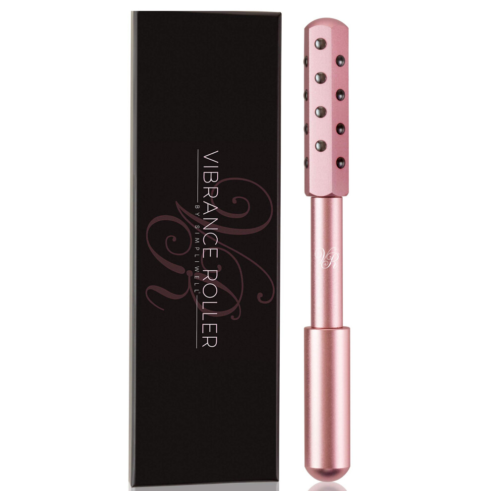 Gold Face Massager With 24 Germanium Stones Â Rose Facial Roller For Antiaging And Puffy Eyes