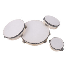 4in 6in 8in 10in Wooden Hand Drum Percussion Instrument Set with Clear Jingle Sound for Beginners