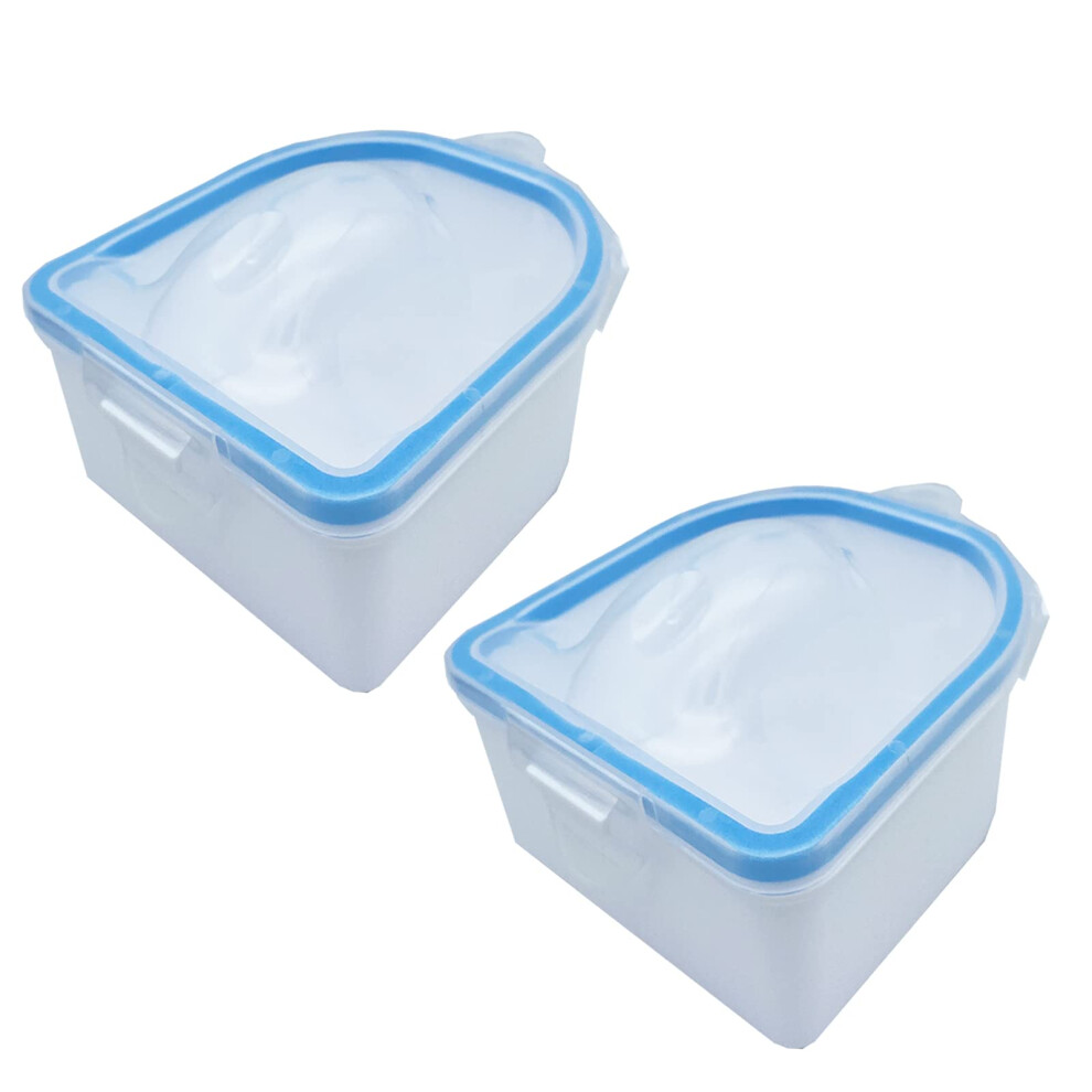 Set of 2 Acetone Resistant Nail Soak Off Bowls with Ergonomic Finger Openings for Gel and Acrylic Removal
