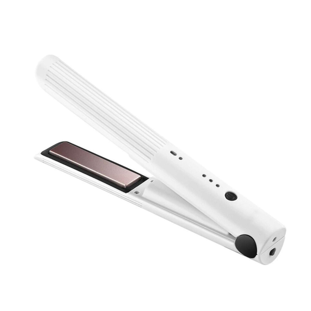 Cordless Hair Straightener USB Rechargeable 2 in 1 Hair Straightener and Curler with Adjustable Heat