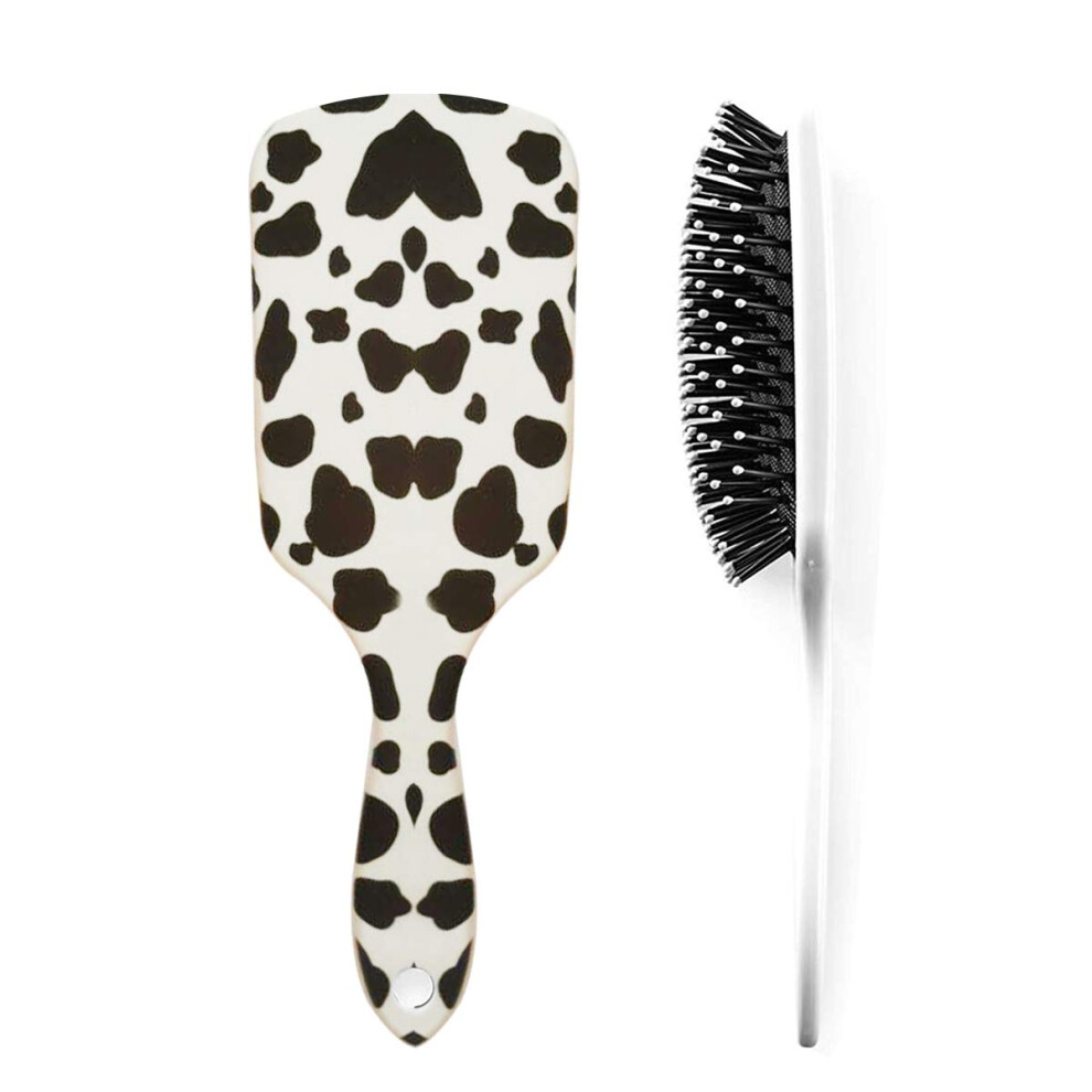 Detangling Hair Brush with Cows Print for Wet and Dry Use, Anti Static, Gentle Knot Removal