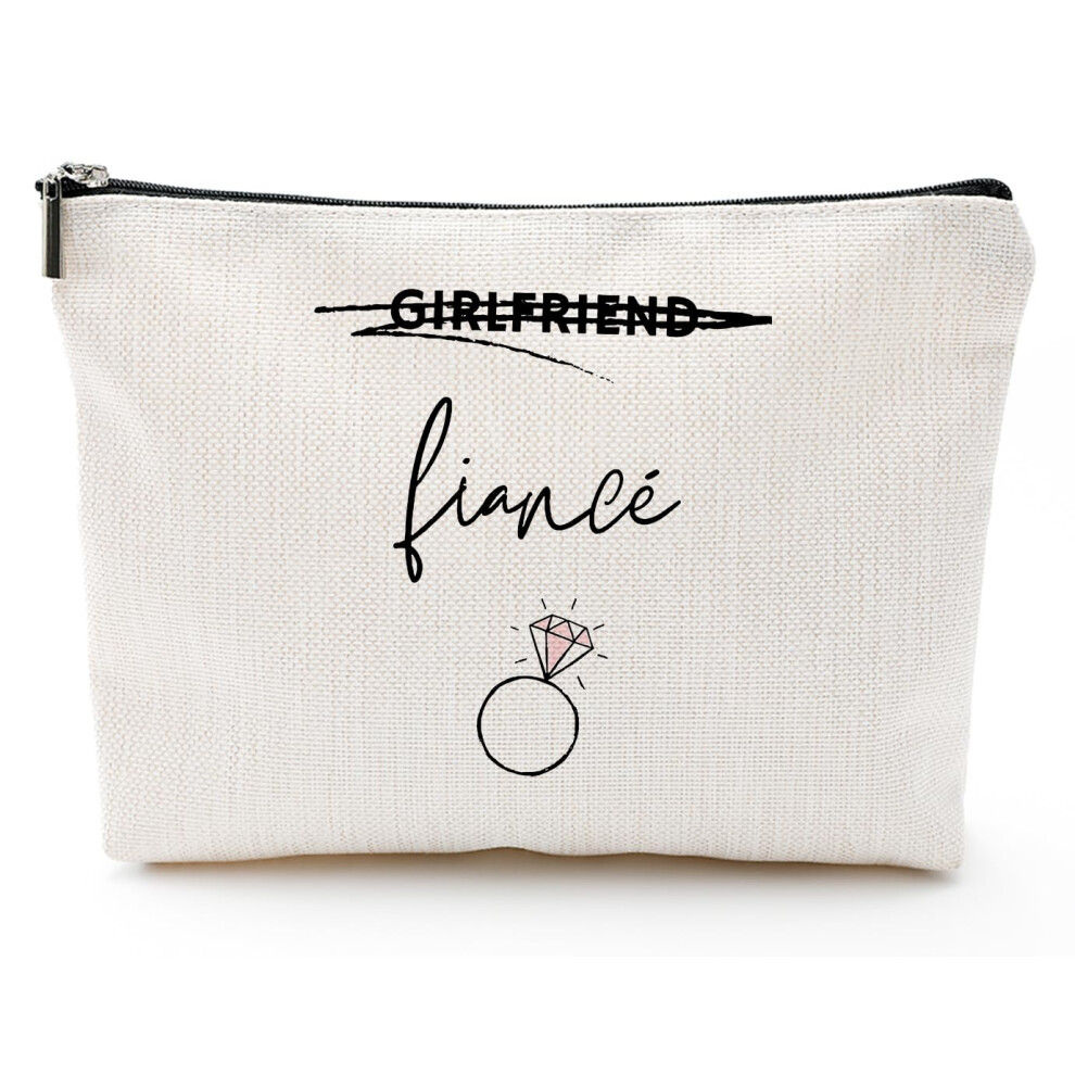 Bride Makeup Bag for Bride to Be â Durable Canvas Cosmetic Pouch Bachelorette Party Gift