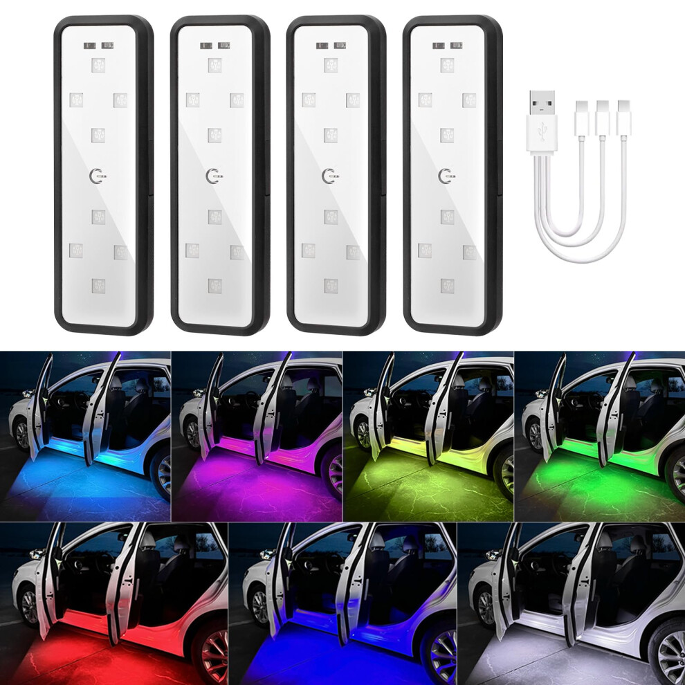 Car Door Led Projector S Wireless 7Color Auto Sensing Usb Rechargeable Magnetic 4Pcs Light 9455672709590