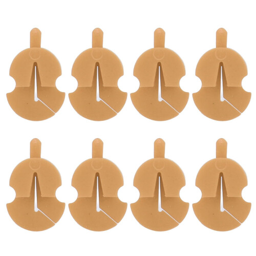 8 Pack Brown Rubber Violin Practice Mute Set with Adjustable Volume Control and Quick Bridge Fit