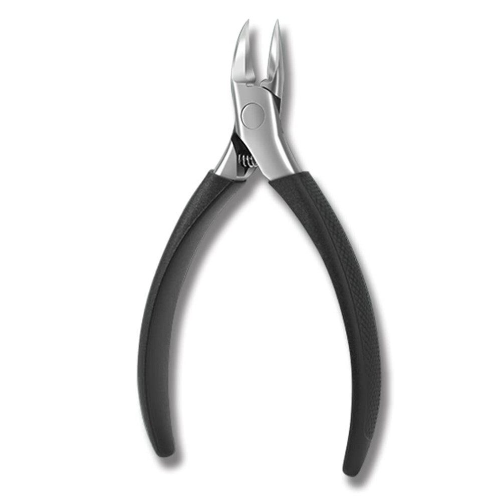 Black Nail Clipper For Thick Nails And Ingrown Toenails With Sharp Curved Blade, Ergonomic Handle
