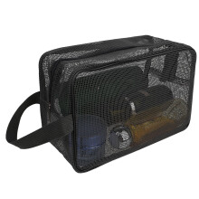 Mesh Shower Caddy QuickDry Bathroom Tote with Handles for College Dorm Travel Gym Camping Black
