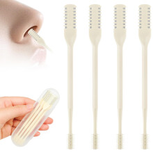 4 Pcs Manual Nose Hair Trimmer with 360 DoubleSided Blades, Stainless Steel Grooming Tool for Men and Women
