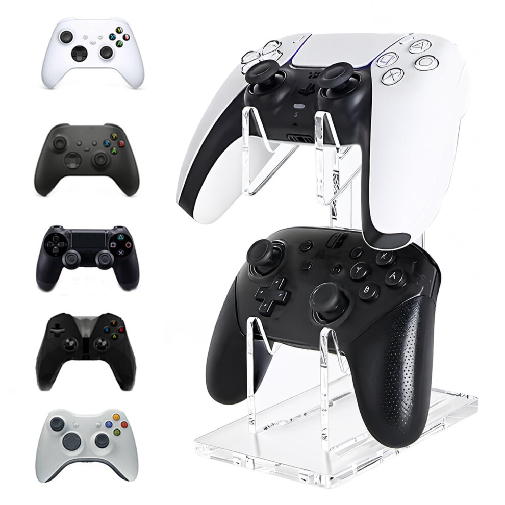 Dual Tier Clear Acrylic Stand For Xbox Controller Desk Holder With Stable Base And Spacesaving Design 9113335665620