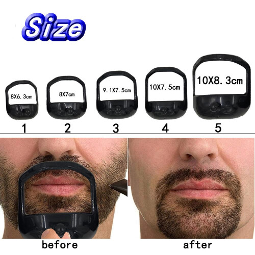 Beard Shaping Tool with Comb for Men, Goatee and Mustache Grooming Kit, Multiple Size Templates 2