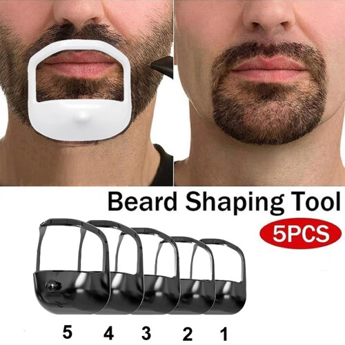 Beard Shaping Tool with Comb for Men, Goatee and Mustache Grooming Kit, Multiple Size Templates 1