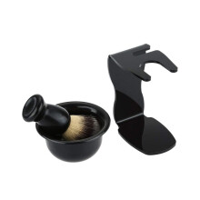 Shaving Kit for Men with Acrylic Brush Stand and Soap Bowl, Smooth Facial Shave, Rust Holder