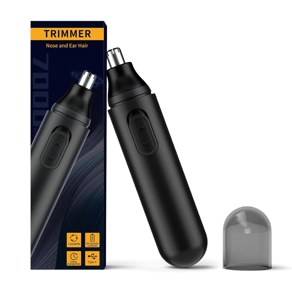 USB Rechargeable Ear and Nose Hair Trimmer for Men, 4 in 1 Waterproof Grooming Kit with DualEdge Blades
