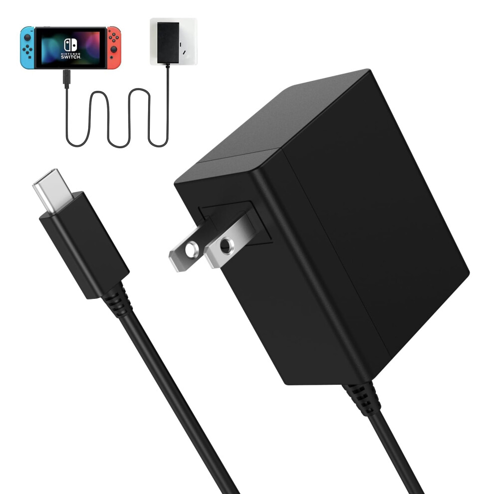 Charger Ac Adapter Fast Charging 15V 2.6A For Nintendo Switch Oled Lite Tv Dock Mode With Usbc Cable 9113335665743