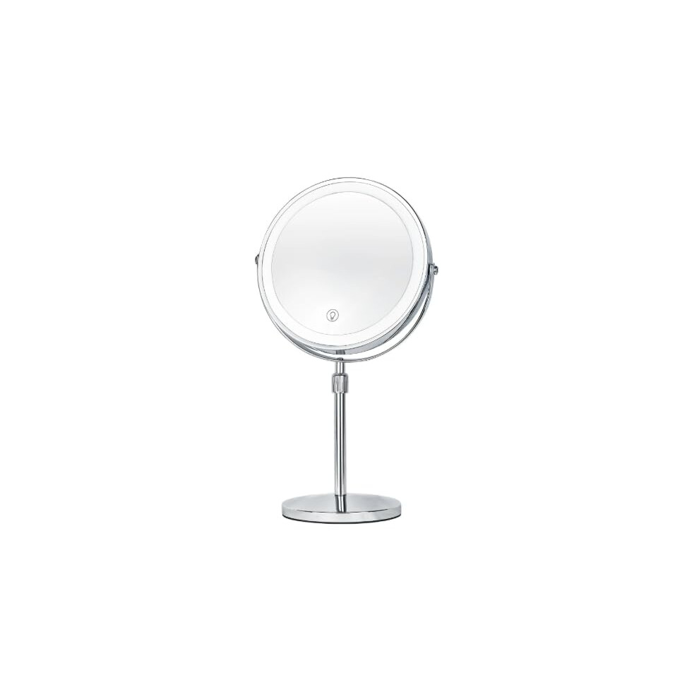 Lighted Makeup Mirror 20X Magnification, 3 Color Modes, Height Adjustable, Rechargeable 5000mAh Battery, DoubleSided 360 LED Vanity Mirror