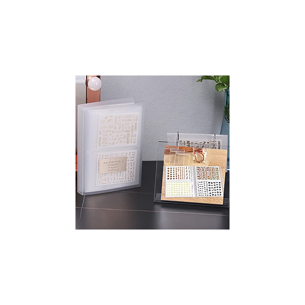 Nail Sticker Album with 80 Slots Clear DoubleGrid Layout Protective Nail Art Storage Book
