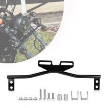 Universal Motorcycle Light Bar with Black Auxiliary Fog Light Mount and Durable Iron Construction