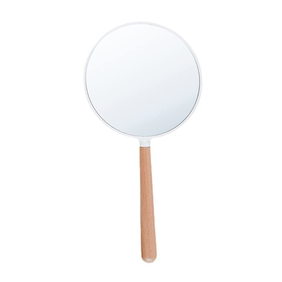 Handheld Wooden Makeup Mirror, DoubleSided 3X Magnifying Cosmetic Mirror with Ergonomic Handle for Travel