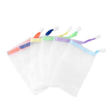 Colorful Exfoliating Soap Saver Bag with Foaming Mesh and Drawstring for Bath and Travel Use