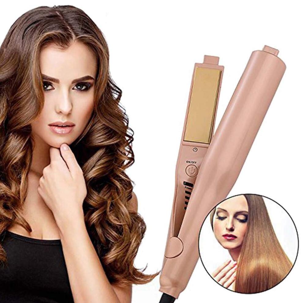2 in 1 Hair Straightener and Curler with Titanium Plates, Negative Ion Technology, Dual Voltage