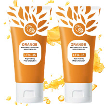 Orange Enzyme Exfoliating Gel Face and Body Scrub Deep Cleansing Blackhead Removal Organic 2pc 50g