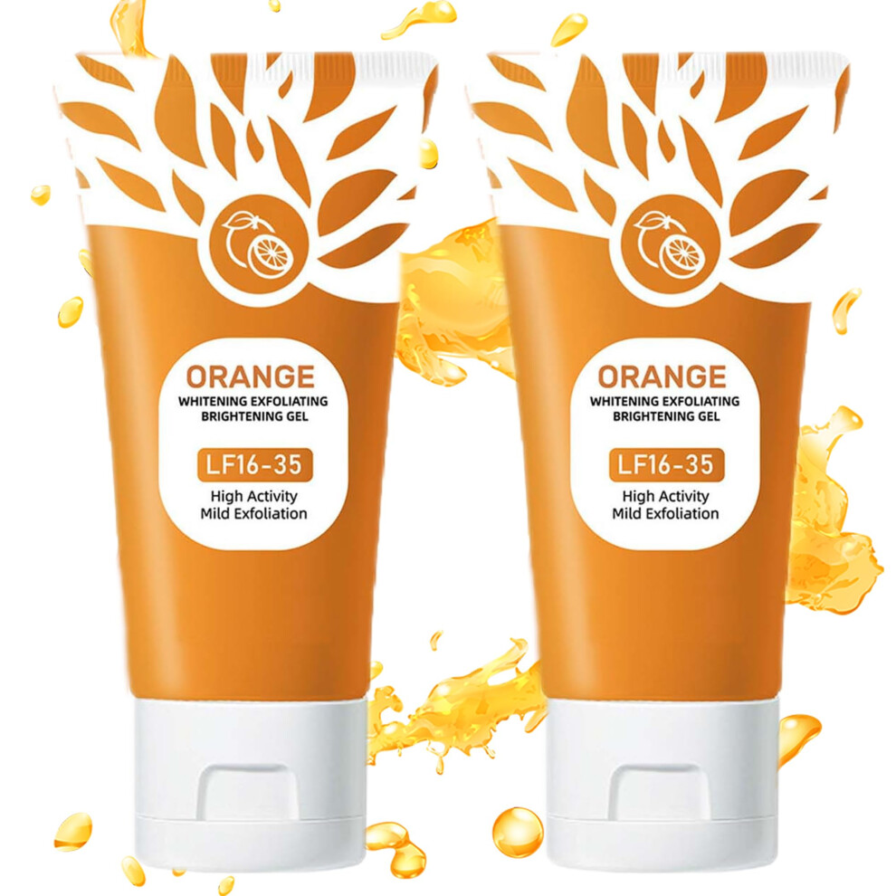 Orange Enzyme Exfoliating Gel Face And Body Scrub Deep Cleansing Blackhead Removal Organic 2Pc 50G