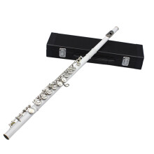White 16 Holes C Tone Student Flute with E Key, Bright Clear Tone, Durable NickelPlated Keys