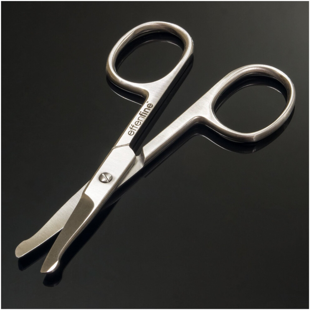 Nose Hair Scissors with Safe Rounded Tips, Precision German Steel for Facial Hair Trimming