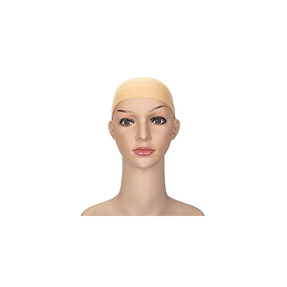 Unisex Skin Tone Nylon Wig Caps Breathable Lightweight Elastic Design For Secure Hair Containment Pack Of 2