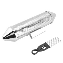 Stainless Steel Guiro Percussion Instrument with Scraper, Clear Bright Tone for Latin Music