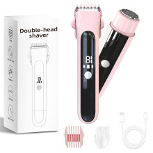 2 in 1 Electric Bikini Trimmer and Women's Electric Shaver, Dual Head Razor, IPX7 Waterproof, USB Rechargeable for Body and Face