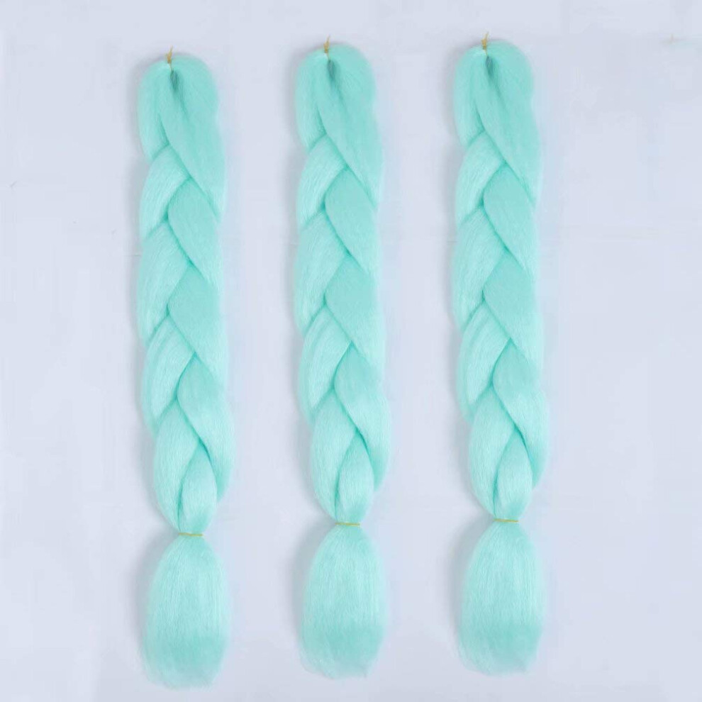 Unisex Jumbo Braiding Hair Extensions 24 Inch Glowing Ombre Heat Resistant Synthetic Crochet Braids 3Pcs