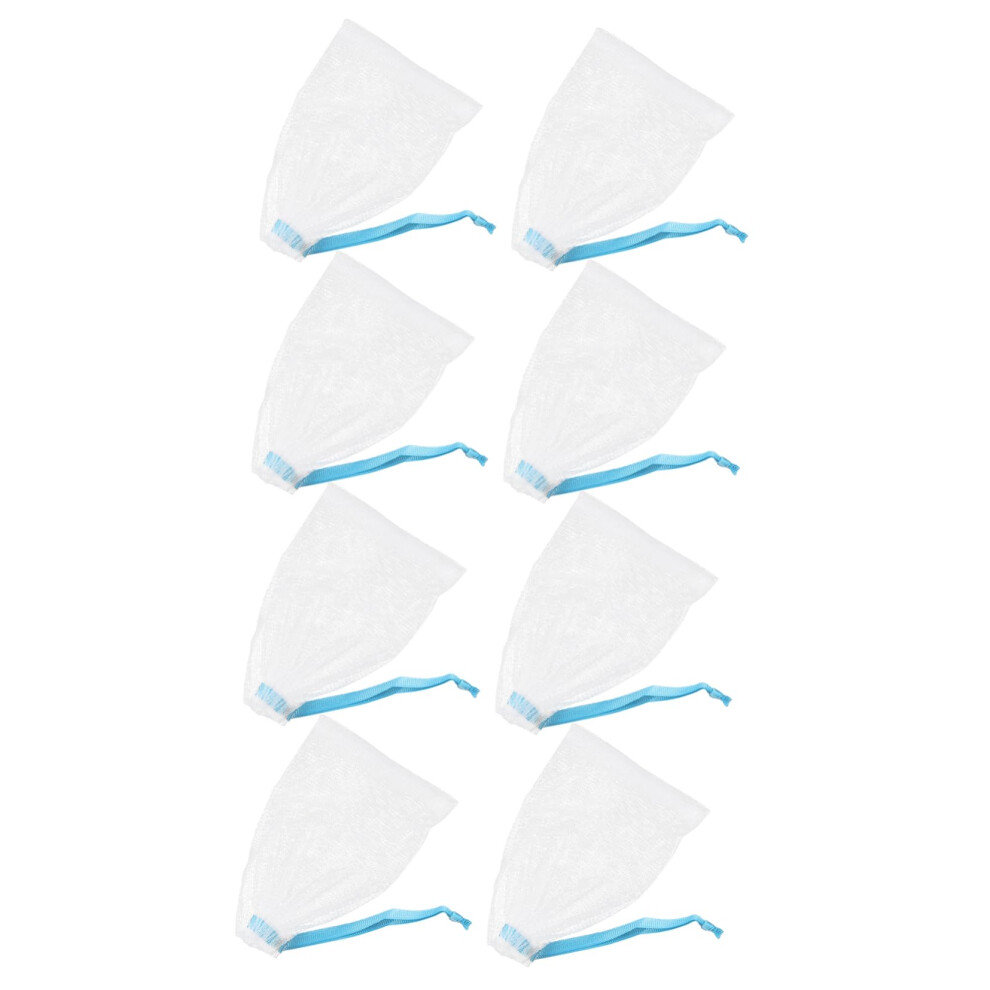 8Pcs Face Cleansing Net Soap Foaming Bag Gentle Exfoliating Mesh with Drawstring for Rich Bubbles