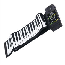 88 Key Electric Piano Keyboard with Realistic Silicone Keys, Foldable Roll Up Design for Beginners