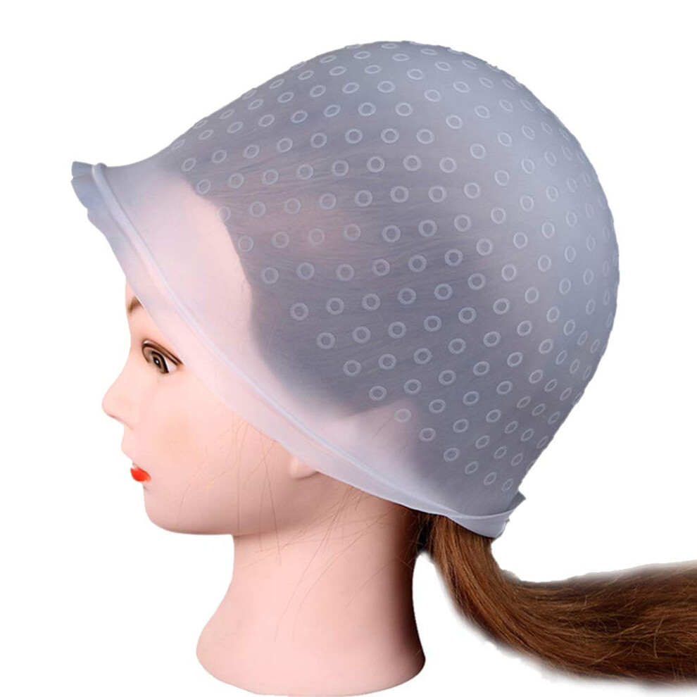 Hair Highlighting Cap Silicone Dye Kit with Hook for Accurate Strand Isolation and Mess Coloring