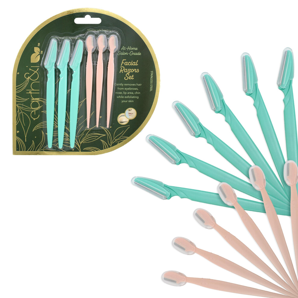 Face Razor for Women 12 Pack with Dual Size Precision Blades for Peach Fuzz and Brow Shaping