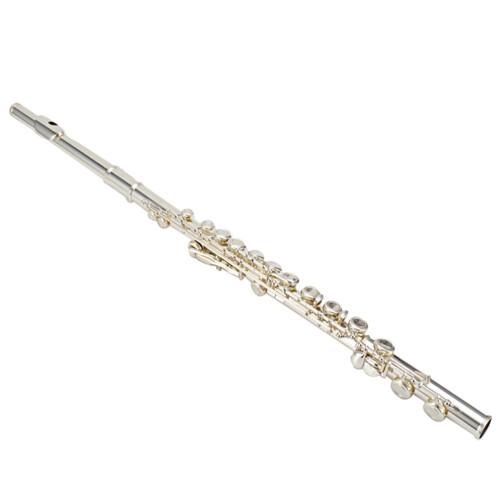 Silver Plated Flute C Key 16 Hole Split E White Copper for Beginners with Bright Resonant Tone