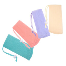4Pcs Exfoliating Soap Saver Bag with Lanyard for Face and Body Cleansing Mesh Travel Pouch
